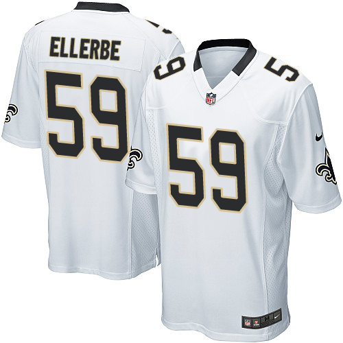 Men's Game Dannell Ellerbe Nike Jersey White Road - #59 NFL New Orleans Saints